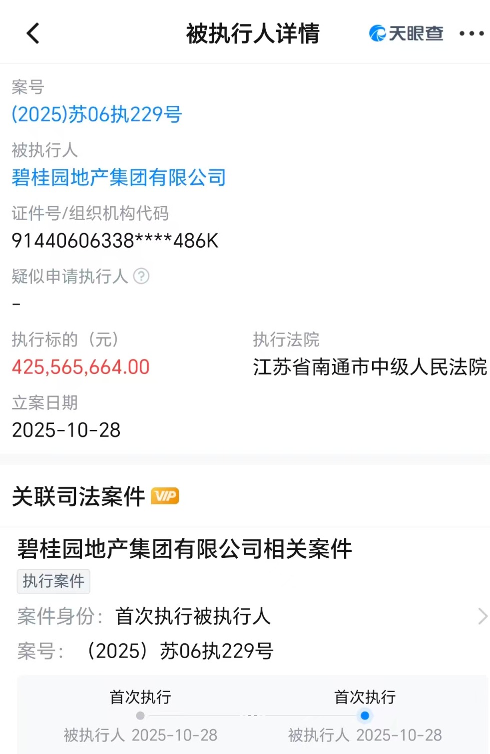 碧桂园地产被执行4.2亿,被执行总额超52亿元